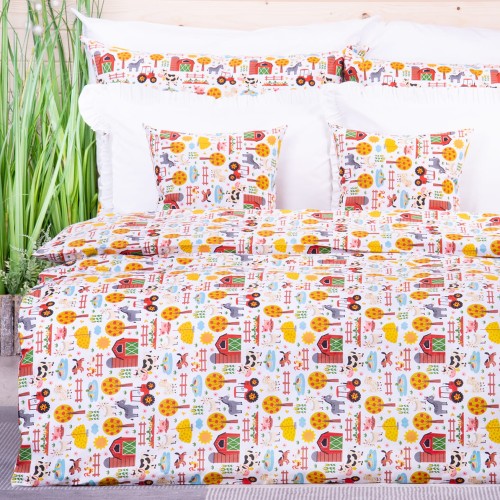 Pościel bawełniana 100x135 cm Kolorowa farma