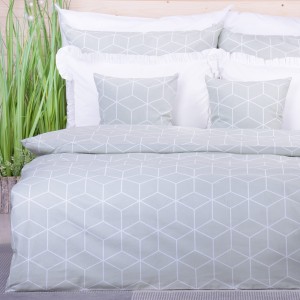 Pościel bawełniana 160x200 cm Mozaika szałwia