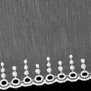 Firana haftowana 13960-01 biała 1 pas wysokość 140 cm