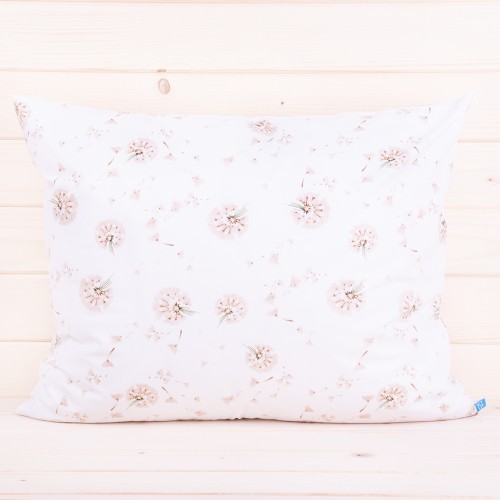 Poszewka z bawełny 50x60 cm Beżowe dmuchawce na białym