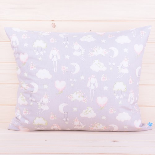 Poszewka z bawełny 50x60 cm Króliczki w chmurach