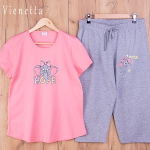 Piżama damska z krótkim rękawem i 3/4 spodnie 312016 rozm: XL