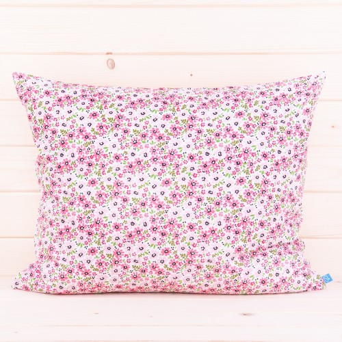 Poszewka z bawełny 40x60 cm Łączka różowa