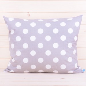 Poszewka z bawełny 40x60 cm Kropy na szarym