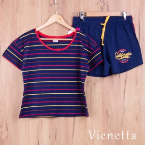 Piżama damska z krótkim rękawem i szortami 008009 rozm: L oversize