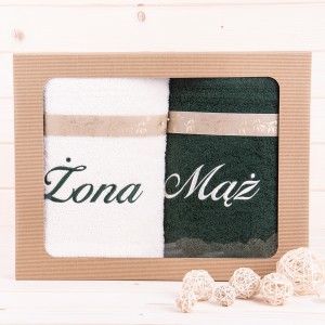 Komplet ręczników 2*70x140 cm Żona Mąż wzór 15