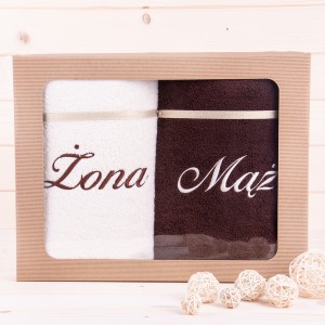 Komplet ręczników 2*70x140 cm Żona Mąż wzór 26