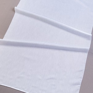 Firana gładka 9001 biała wykończenie dołu pasek ołowiany wysokość 180 cm