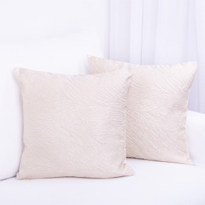 Poszewka ozdobna 45x45 cm Abstrakcyjne liście krem