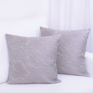 Poszewka ozdobna 45x45 cm Abstrakcyjne liście popiel