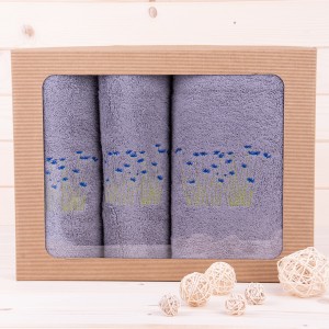 Komplet ręczników 2*50x100 cm + 1*70x140 cm Łąka szary
