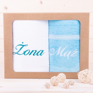 Komplet ręczników 2*70x140 cm Żona Mąż wzór 6