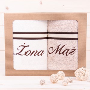 Komplet ręczników 2*70x140 cm Żona Mąż wzór 21