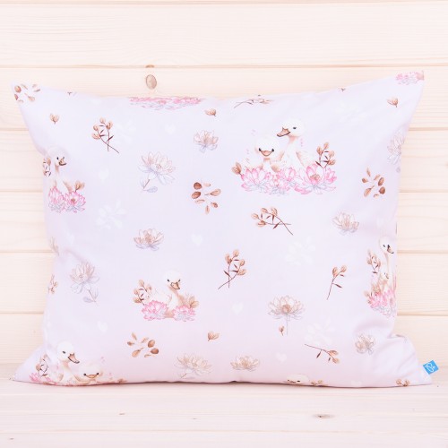 Poszewka z bawełny 50x70 cm Gąski róż