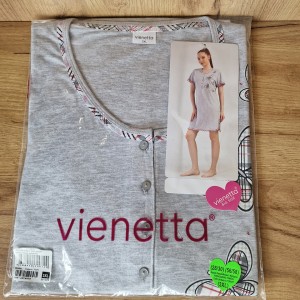 Koszula nocna damska 501029 rozm: 3XL Motylki na jasnoszarym tle