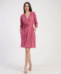 Szlafrok bawełniany damski 503342 rozm: XL ciemna malina