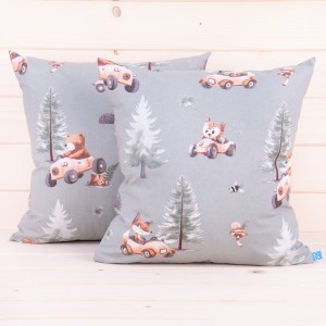 Poszewka z bawełny 40x40 cm Leśny rajd