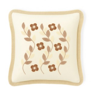 Poszewka ozdobna 45x45 cm Pnące liście beż