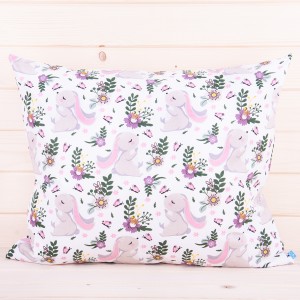 Poszewka z bawełny 40x60 cm Zajączki wśród kwiatów