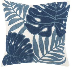 Poszewka ozdobna 45x45 cm Liście monstera granat