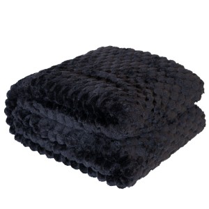 Koc Mikos 160x200 cm mikrofibra czarny 006