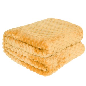 Koc Mikos 160x200 cm mikrofibra żółty musztardowy 011