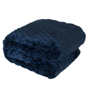 Koc Mikos 160x200 cm mikrofibra ciemnoniebieski 005