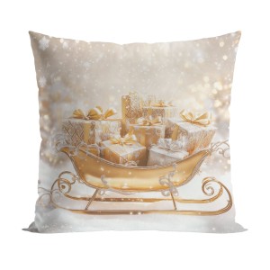 Poszewka świąteczna 40x40 cm Złote sanie