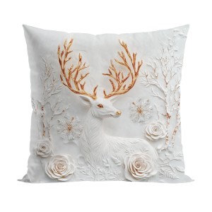 Poszewka świąteczna 40x40 cm Jelonek z efektem 3D