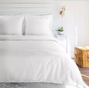 Pościel satyna bawełniana 160x200 cm Retro 6 biała z koronką