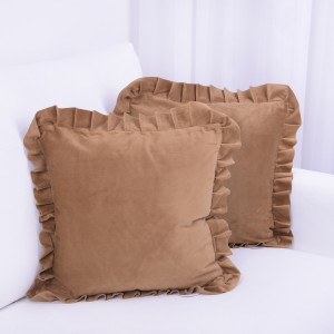 Poszewka ozdobna 40x40 cm Velvet Ciepły brąz + fal