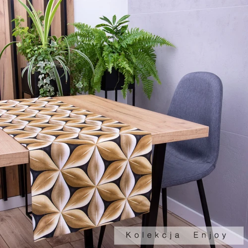 Pas 40x160 cm wzór 401045/106 Liście na czarnym tle