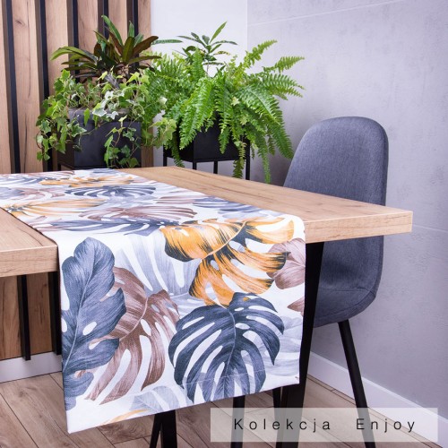 Pas 40x140 cm wzór 380824/107 Liście szaro-pomarańczowo-brązowe