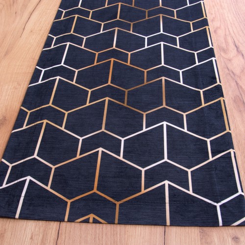 Pas 40x140 cm wzór 401141/104 Geometria na czarnym tle