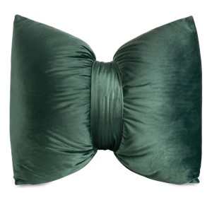 Poduszka ozdobna 45x55 cm Kokarda Ciemna zieleń