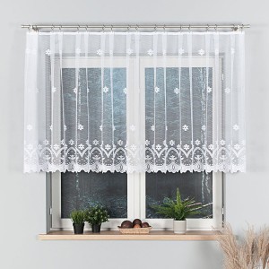 Firana żakardowa 004421 biała wzór po całości wysokość 110 cm