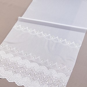 Firana haftowana B16270 biała 2 pasy wysokość 160 cm