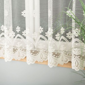 Firana żakardowa 004421 ecru wzór po całości wysokość 160 cm