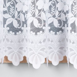 Firana żakardowa 023092 biała wzór po całości wysokość 160 cm