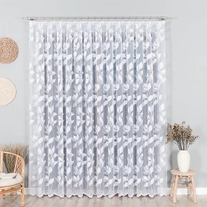Firana żakardowa 023083 biała wzór po całości wysokość 250 cm