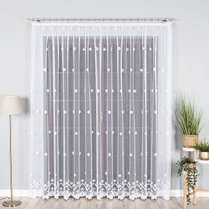 Firana żakardowa 004421 biała wzór po całości wysokość 230 cm