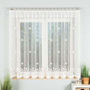 Firana żakardowa 004421 biała wzór po całości wysokość 180 cm