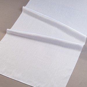 Firana gładka BD 1413 biała bambusowa wysokość 180 cm wykończenie dołu pasek ołowiany