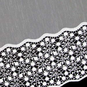 Firana gipiurowa 12744-1 biała 2 pasy wyskość 120 cm