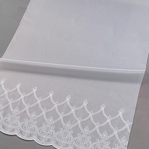 Firana haftowana 45237 biała 1 pas wysokość 180 cm