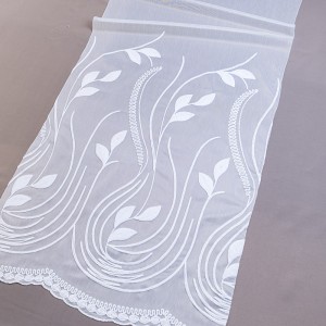 Firana haftowana 9298 biała 1 pas wysokość 290 cm