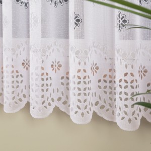 Firana żakardowa 018999 biała wzór po całości wysokość 180 cm