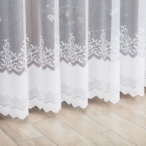 Firana żakardowa 023419 biała wzór po całości wysokość 250 cm