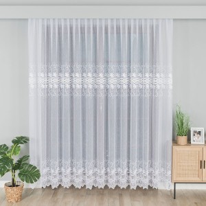 Firana żakardowa 018960 biała 2 pasy wysokość 230 cm