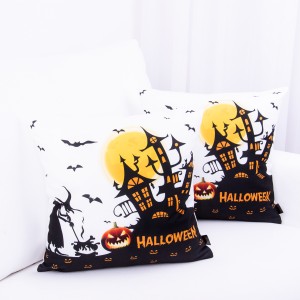 Poszewka ozdobna 40x40 cm Halloween 2 biało-czarna